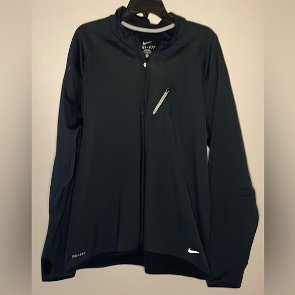 Nike- Dri-Fit Quarter Zip Breast Zip Pocket Lightweight Navy Blue Pullover- XL - Picture 1 of 9
